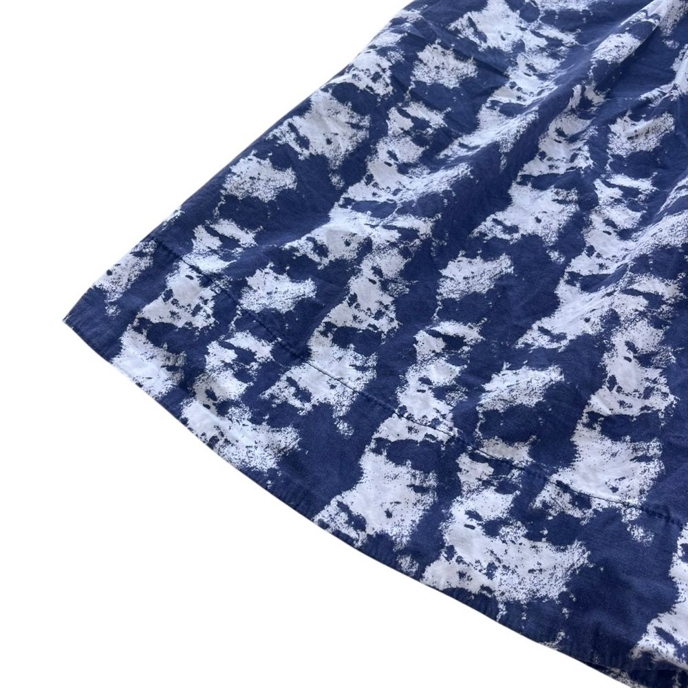 Fossil Women’s Size 12 Blue White Tie-dye Pleated Lined A-line Mini Skirt Cotton - Picture 7 of 16